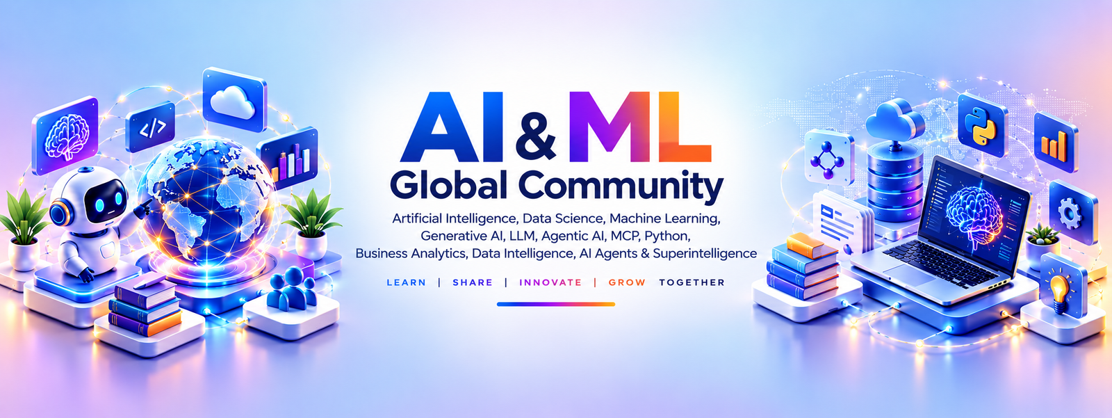 Artificial Intelligence, Machine Learning & Generative AI: Python, LLMs, Agentic AI, MCP & AI Agents illustration